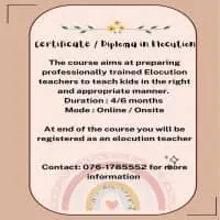 Certificate / Diploma in Elocution - Elocution teacher training