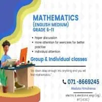 Mathematics - Individual and Group Classes - Grade 6-11 - English medium