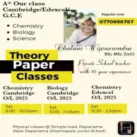 Well experienced International school teacher GCSE / Edexcel / G.C.E Chemistry / Environmental Management / Science O/L