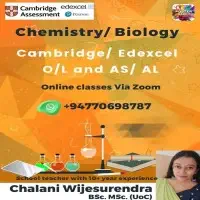 දස වසරක පළපුරුදු, පශ්චාත් උපාධිදාරි ජ්‍යාත්‍යන්තර පාසල් ගුරුවරියක විසින් පවත්වන රසායන / ජීව විද්‍යාmt2