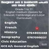 Grade 1 to 11 English medium classes - Local, Edexcel, Cambridge Curriculum