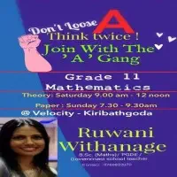 ශ්‍රේණිය 6-11 ගණිතය - ඉංග්‍රීසි මාධ්‍යයෙන් - රුවනි විතානගේ