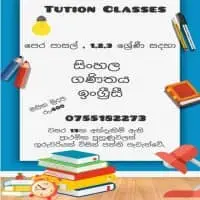 Tuition Classes - Grades 1, 2, 3 - Sinhala, Mathematics, English