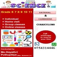 Grade 6-11 Science and math Classes national and Cambridge curriculum