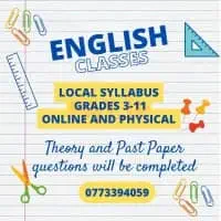 English Classes - Grade 1 - 11