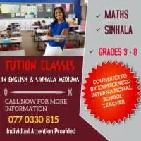 Maths and Sinhala Tuition - Grade 3 to 8