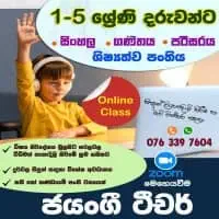 ශ්‍රේණිය 1 - 5 සිංහල, පරිසරය, ගණිතය - ශිෂ්‍යත්ව විභාගය පන්ති