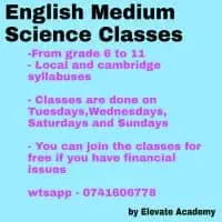 English medium Science Classes - Grade 6-11