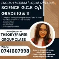 Science O/L - English Medium - Local Syllabus