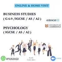 Business Studies & Psychology IGCSE / AS / A2 | Online & Home Visit Classes