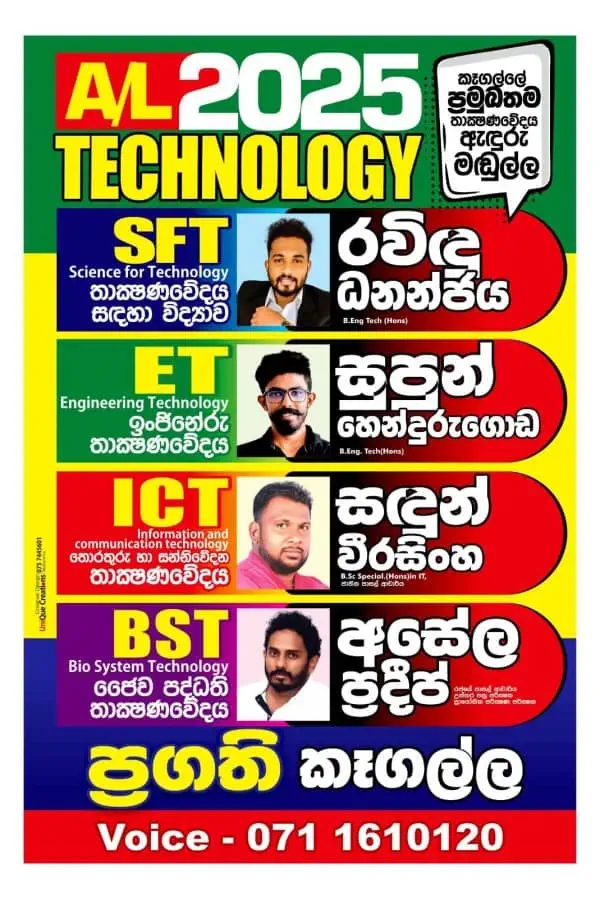 A/L Technology Stream Subjects - Kegalle
