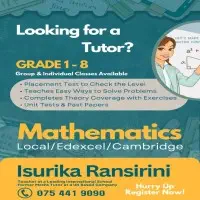 Mathematics - Grade 1-8 - Local / Edexcel / Cambridge