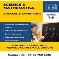Science and Mathematics Grade 1 - 9 - Edexcel and Cambridge