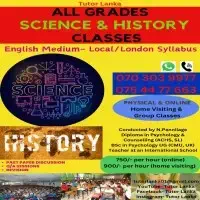 Science and History Classes (Individual Online and Home Visiting) Grade 5, 6, 7, 8, 9, 10, 11