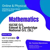 ගණිතය - IGCSE එඩෙක්සෙල් සහ කේම්බ්‍රිජ්