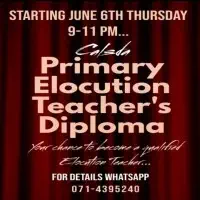 Primary Elocution Teachers Diploma (Online) next batch starting in 6th June 2024