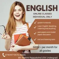 Online English classes and French classes