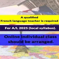 Looking for a qualified French teacher? For A/L Local Syllabus