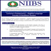 Vacancies at NIIBS - Kelaniya