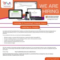 Vacancies for Teachers - Accounting, Computer Science, Chemistry
