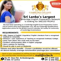 Vacancy - English Teacher / Assistant Teacher - Ambalangoda