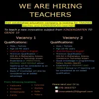 We are hiring Teachers