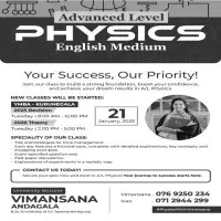 Tuition Classes A/L Physics English Mediummt2