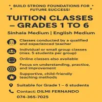 Individual & Group Tuition (Max. 5 Students) Grades 1 to 6