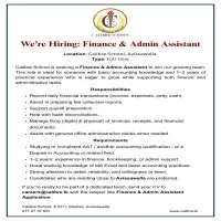 Vacancies at Calibre School - අවිස්සාවේල්ල