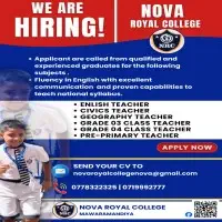 Vacancies at Nova Royal College – මාවරමන්ඩිය