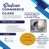 O/L English medium commerce classes online