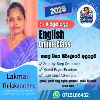 ශ්‍රේණිය 6-11 ඉංග්‍රීසි පන්ති - ඔන්ලයින්