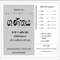 Online class (Zoom) for Grade 06 - 11 Mathematics in Sinhala medium