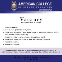 We are Hiring - Examination Officer (Negombo Branch)