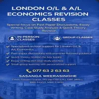 London O/L & A/L Economics Revision Classes | Past Papers, Essay Writing & Quick Theory Revision