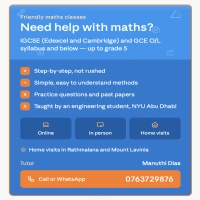 Exam Oriented Math Tutoring for Local O/Ls & London IGCSEs